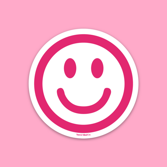 Pink Smiley Sticker