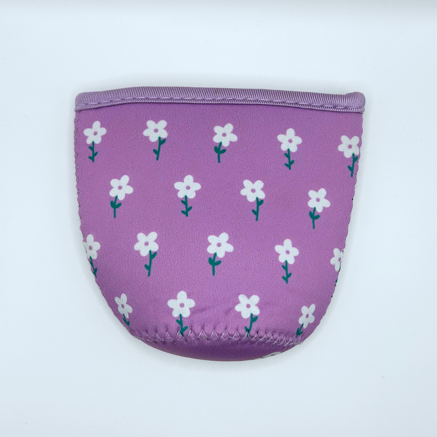 Purple and White Flower Field Iced Coffee Drink Sleeve