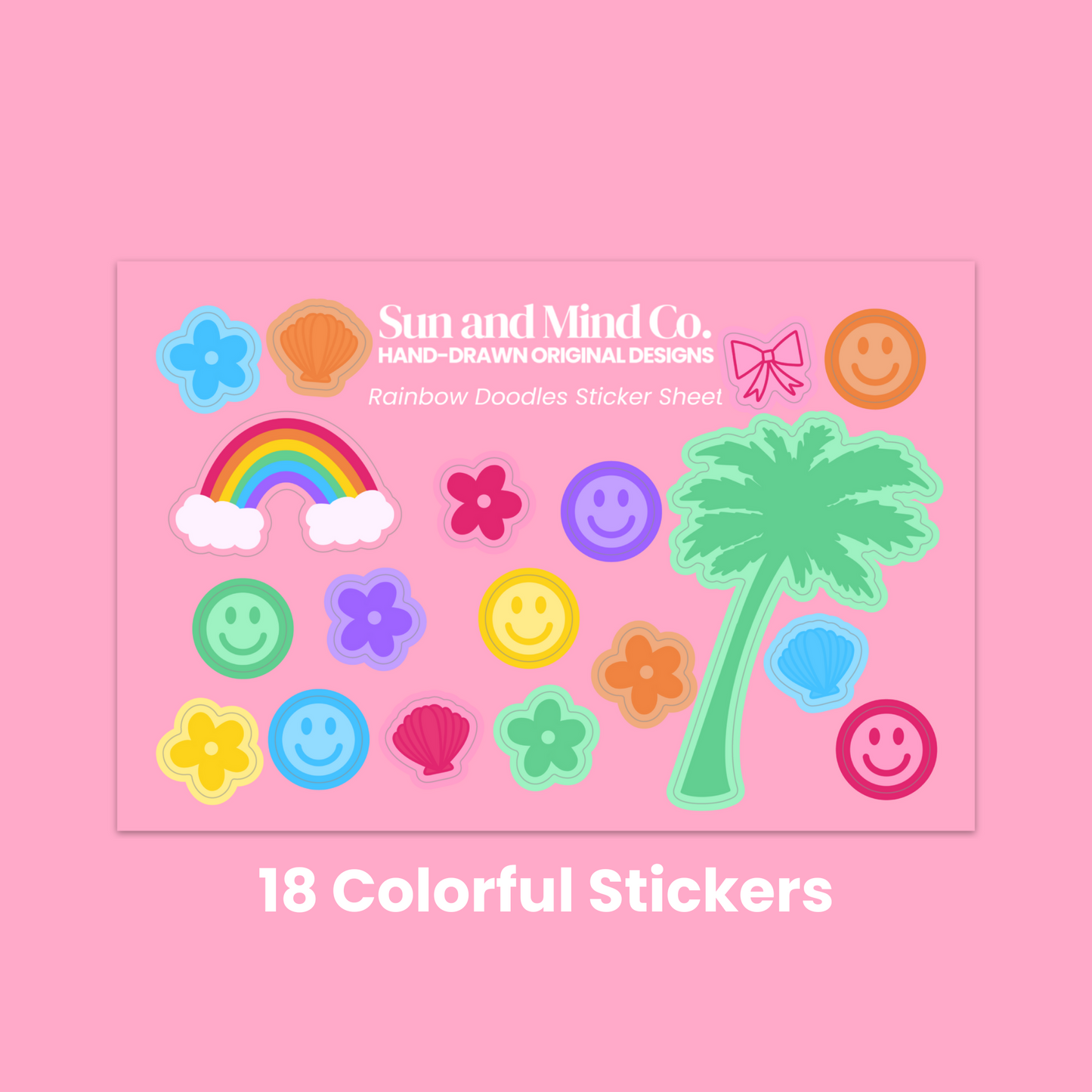 Rainbow Doodles Sticker Sheet