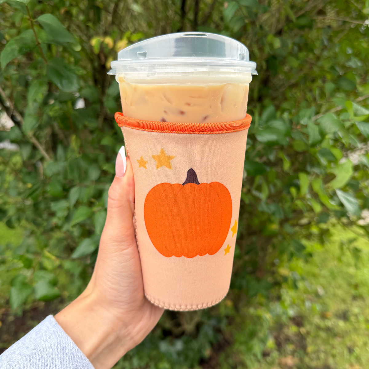 Patchwork Pumpkin Iced Coffee Drink Sleeve