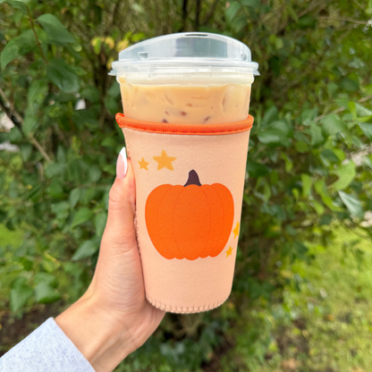 Patchwork Pumpkin Iced Coffee Drink Sleeve