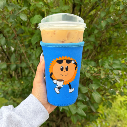 Blue Sunny Iced Coffee Drink Sleeve