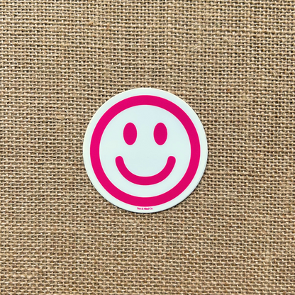 Pink Smiley Sticker