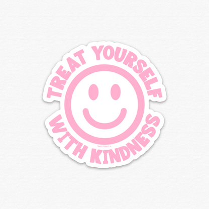 Pink Treat Yourself With Kindness Sticker