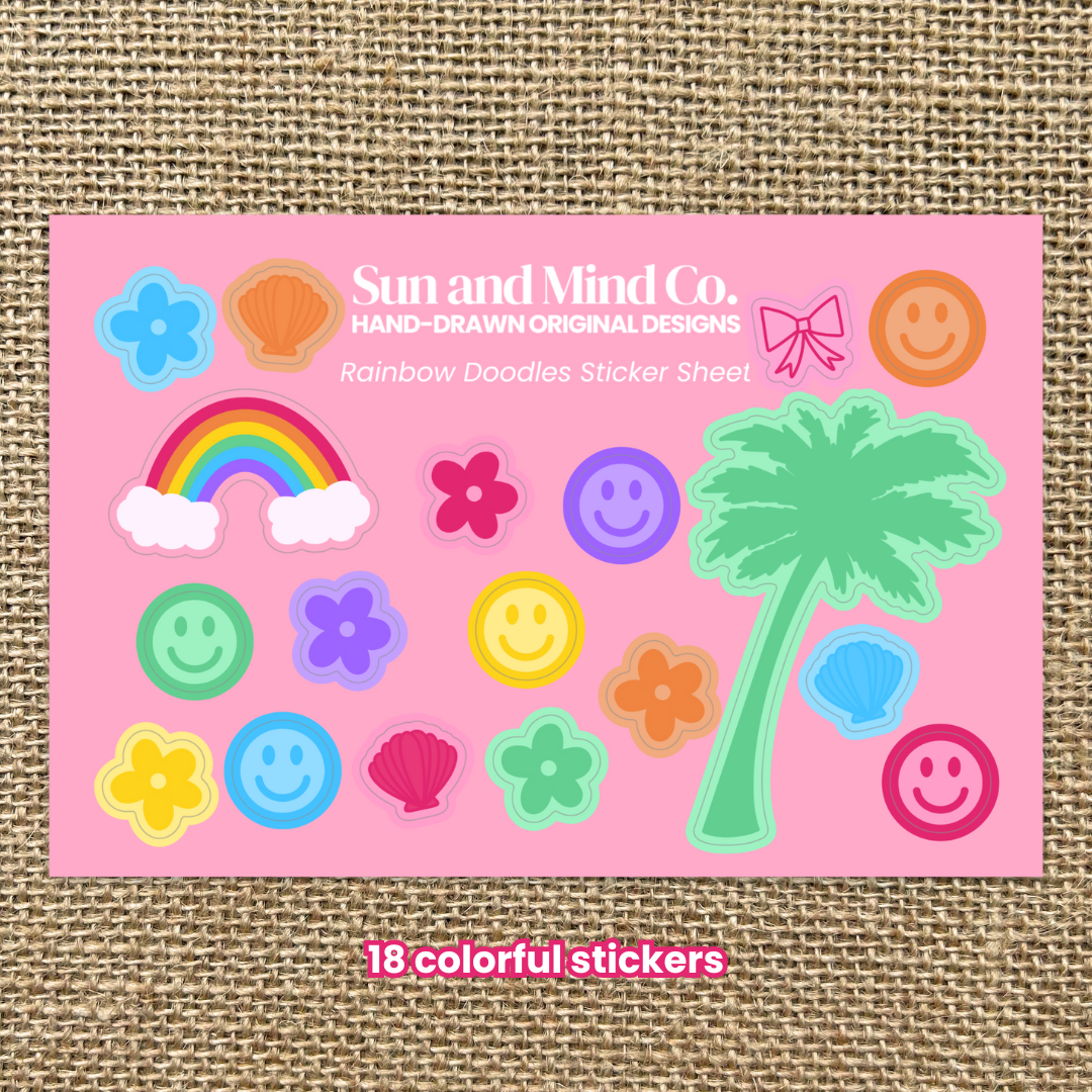 Rainbow Doodles Sticker Sheet