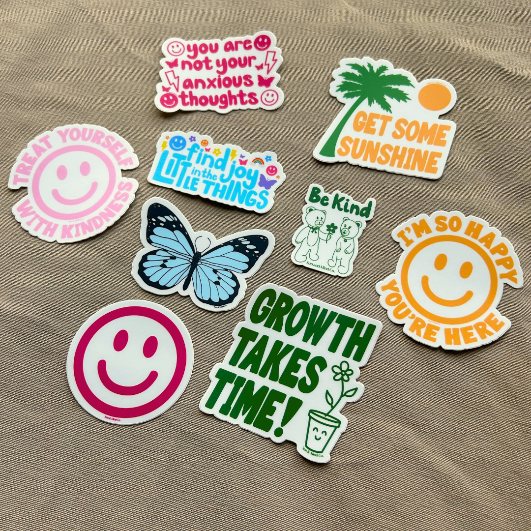 Pink Treat Yourself With Kindness Sticker